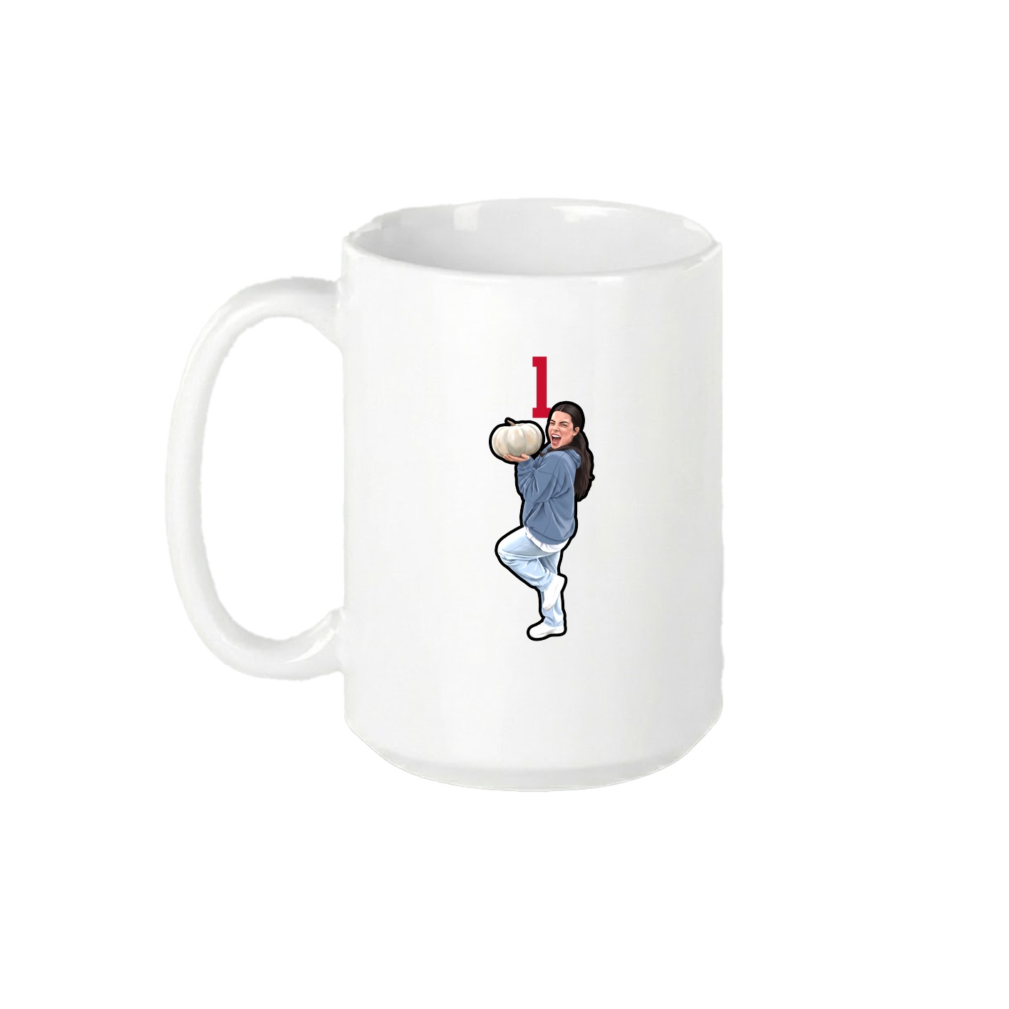 15oz Coffee Mug — Number Top in White