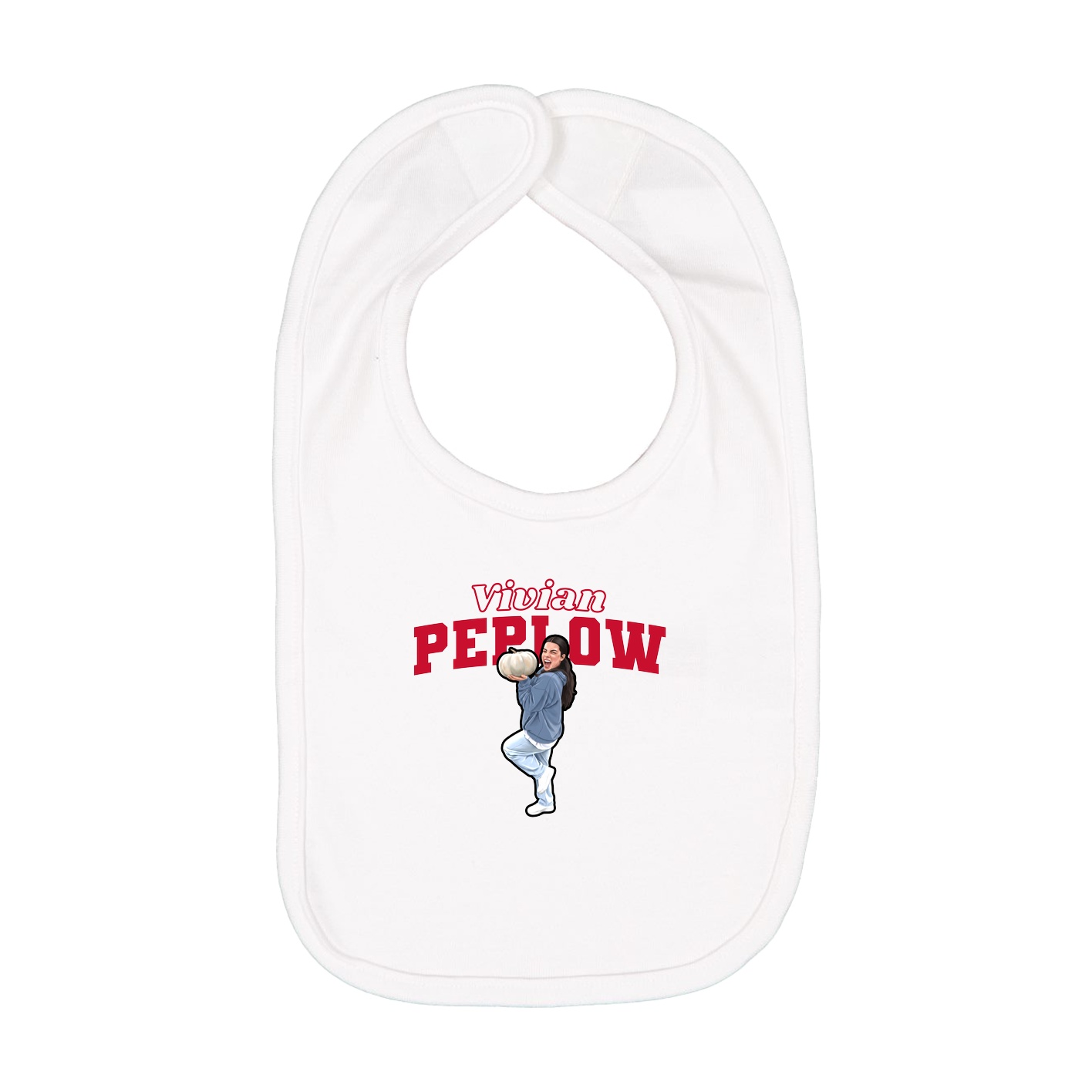 Infant Bib — Name Arch in White