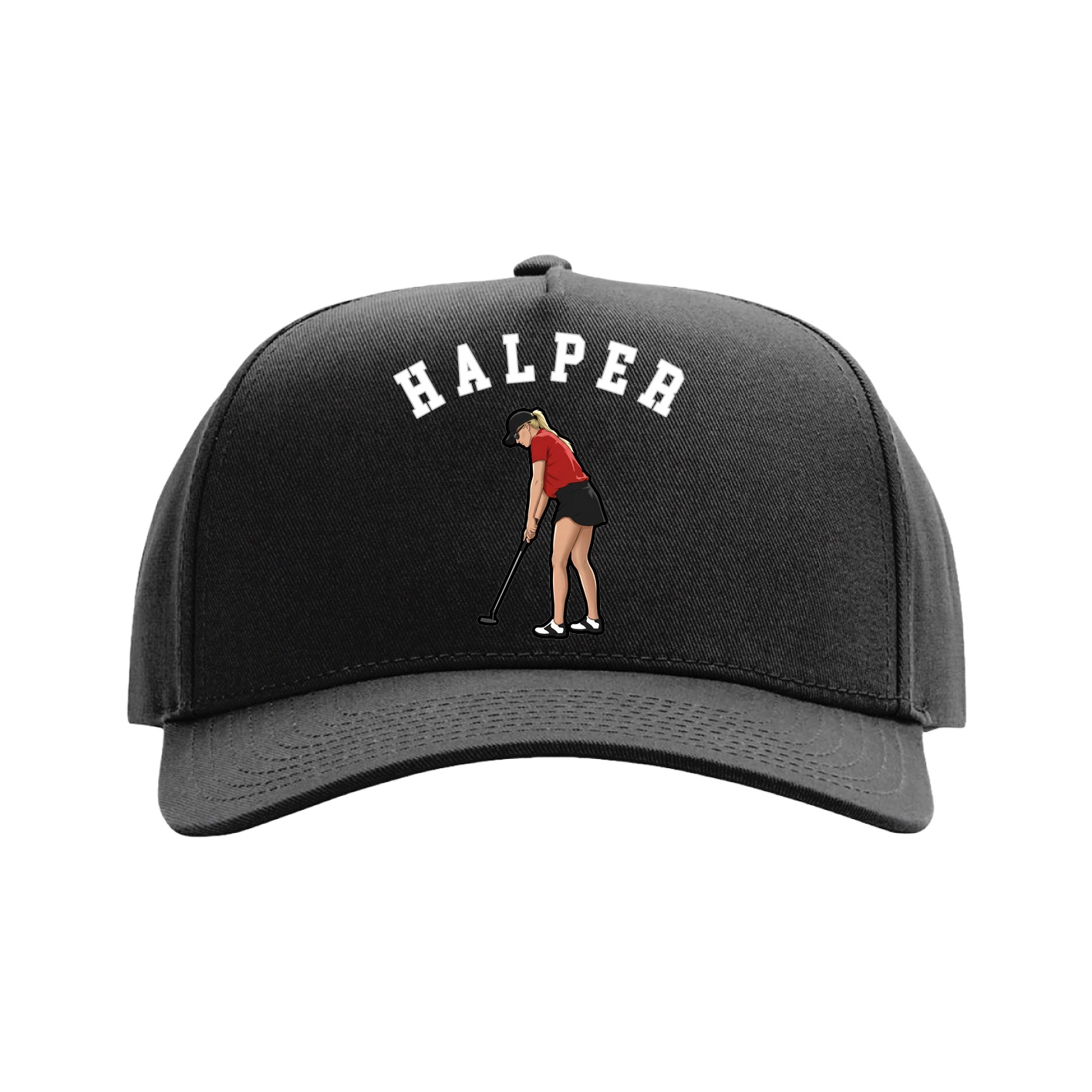 Full Fabric Five-Panel Champ Cap — Shirsey Arch in Black