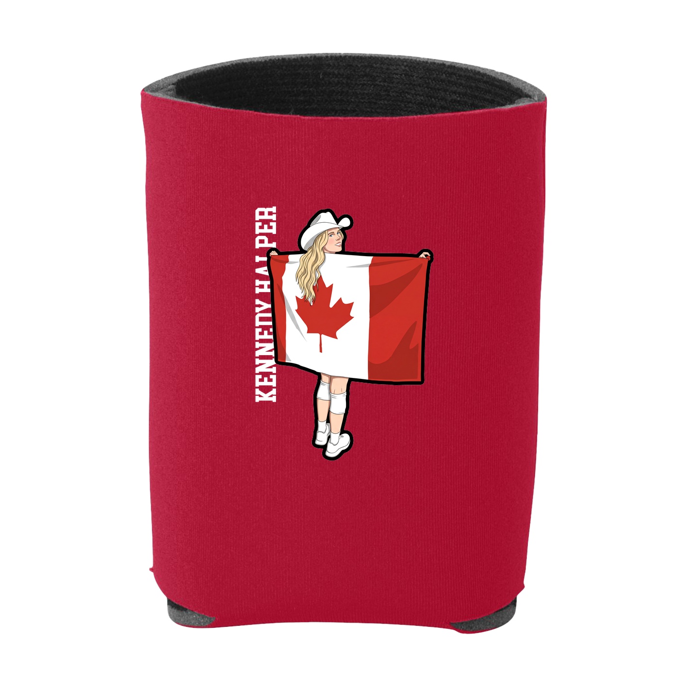 Can Holder — Name Vertical in Red