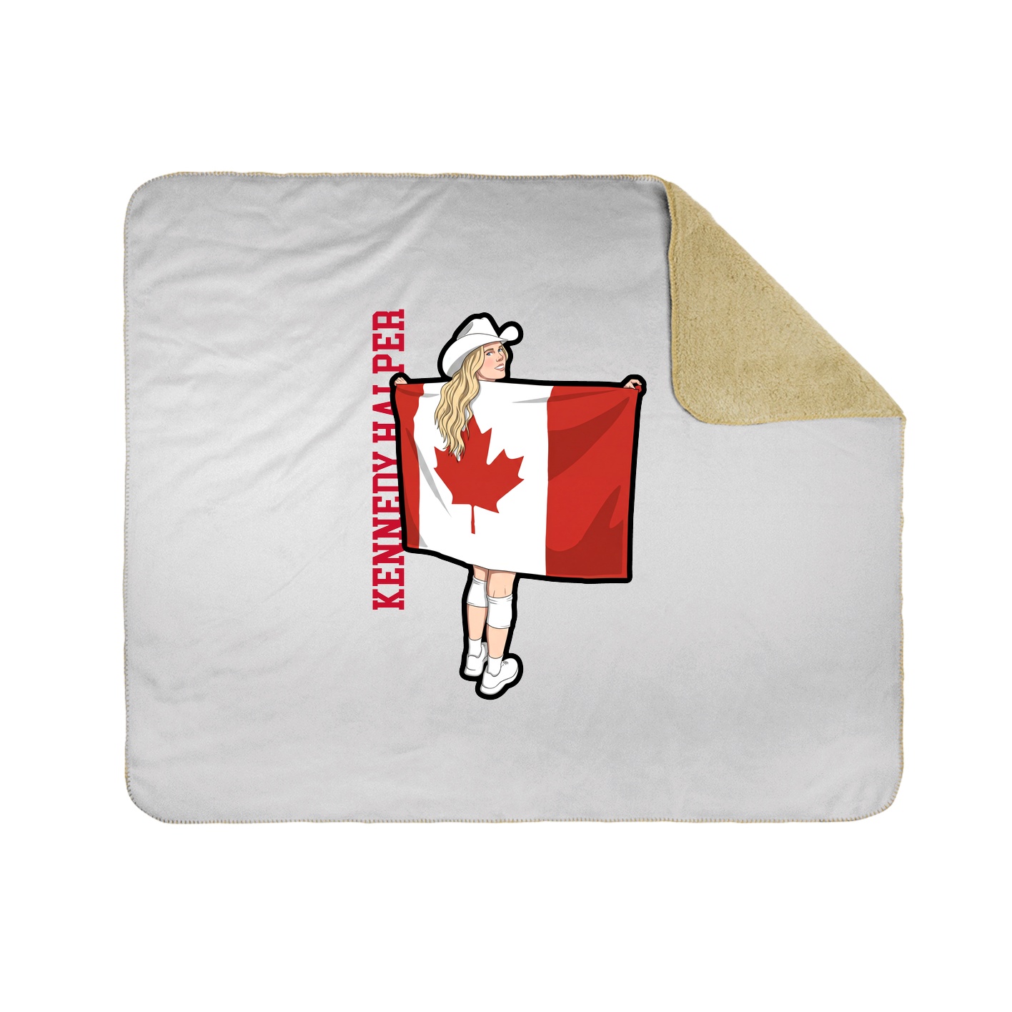 Throw Blanket — Name Vertical in White