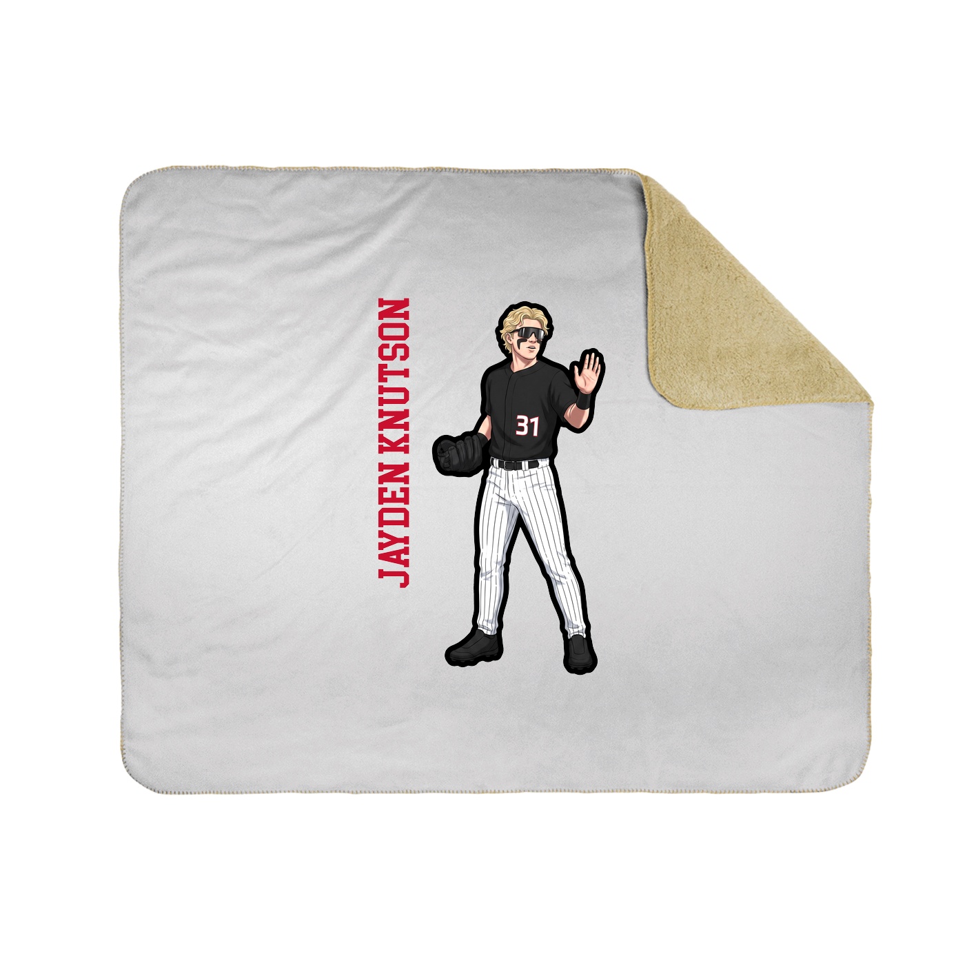 Throw Blanket — Name Vertical in White