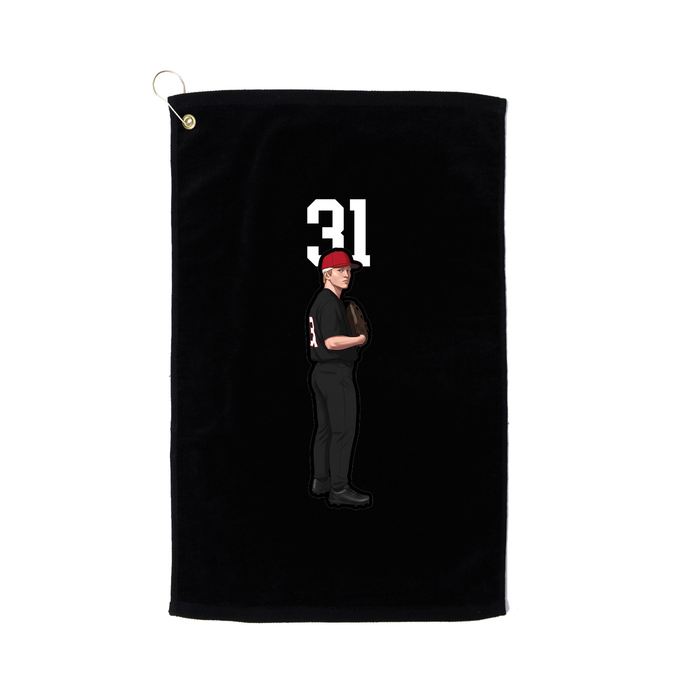Golf Towel — Number Top in Black