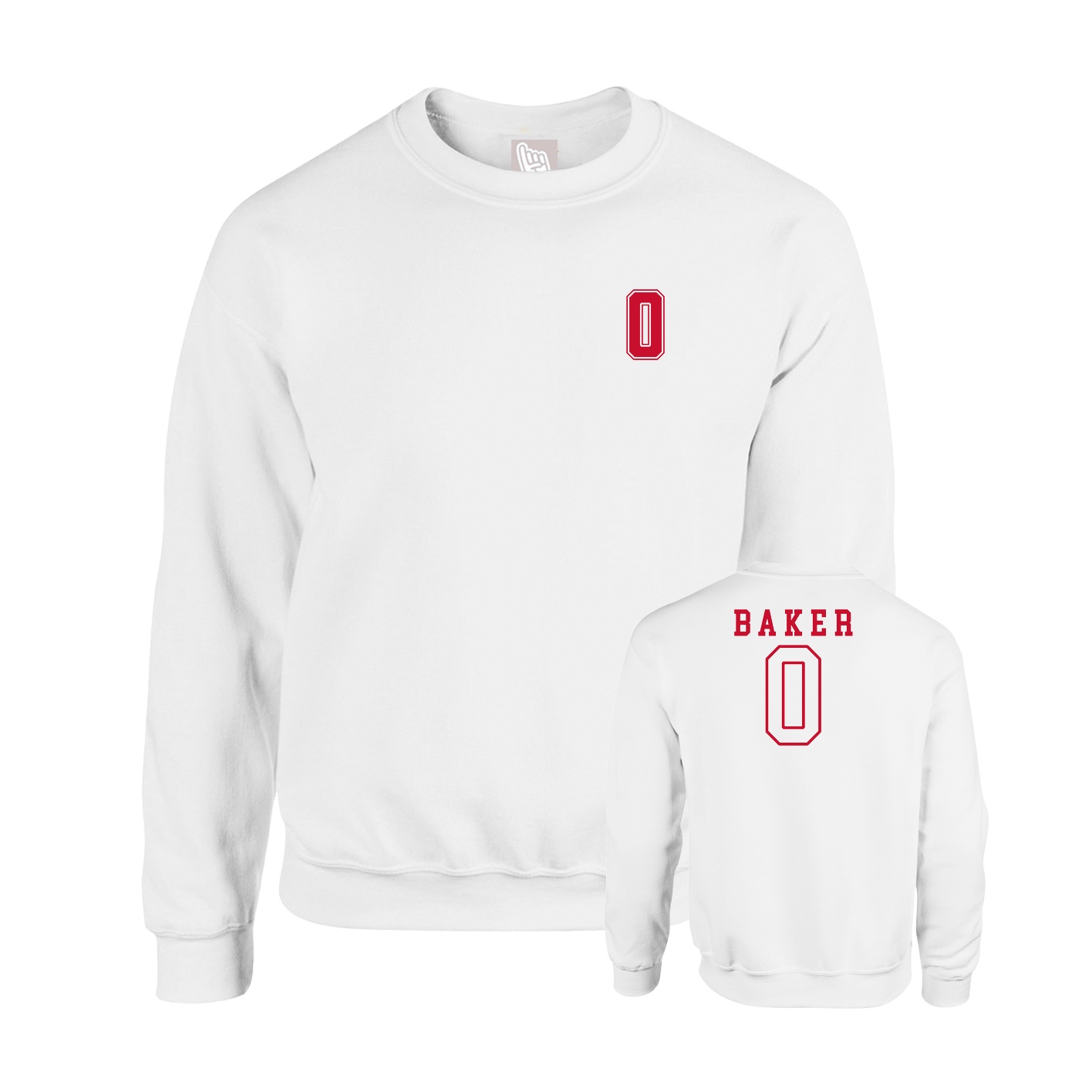 Fleece Crew — Chest Back in White