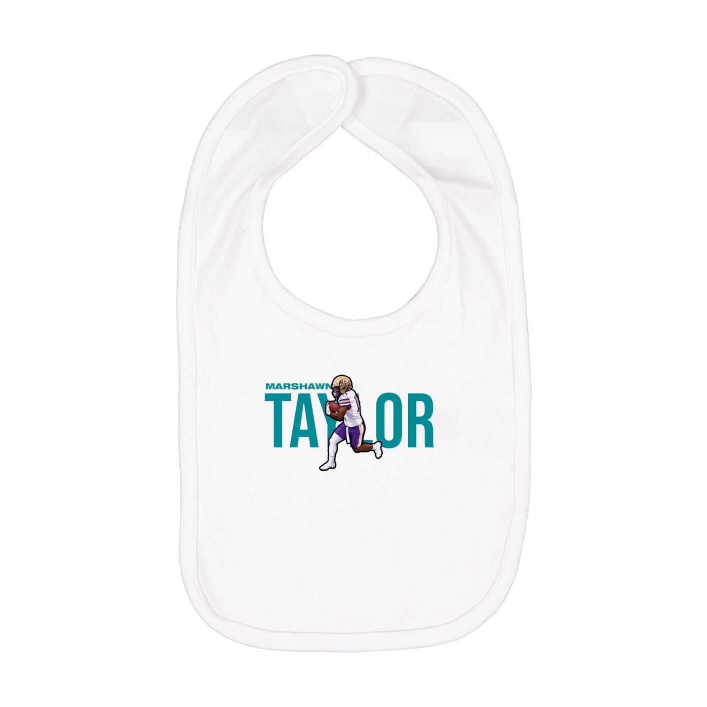 Infant Bib — Player Name in White