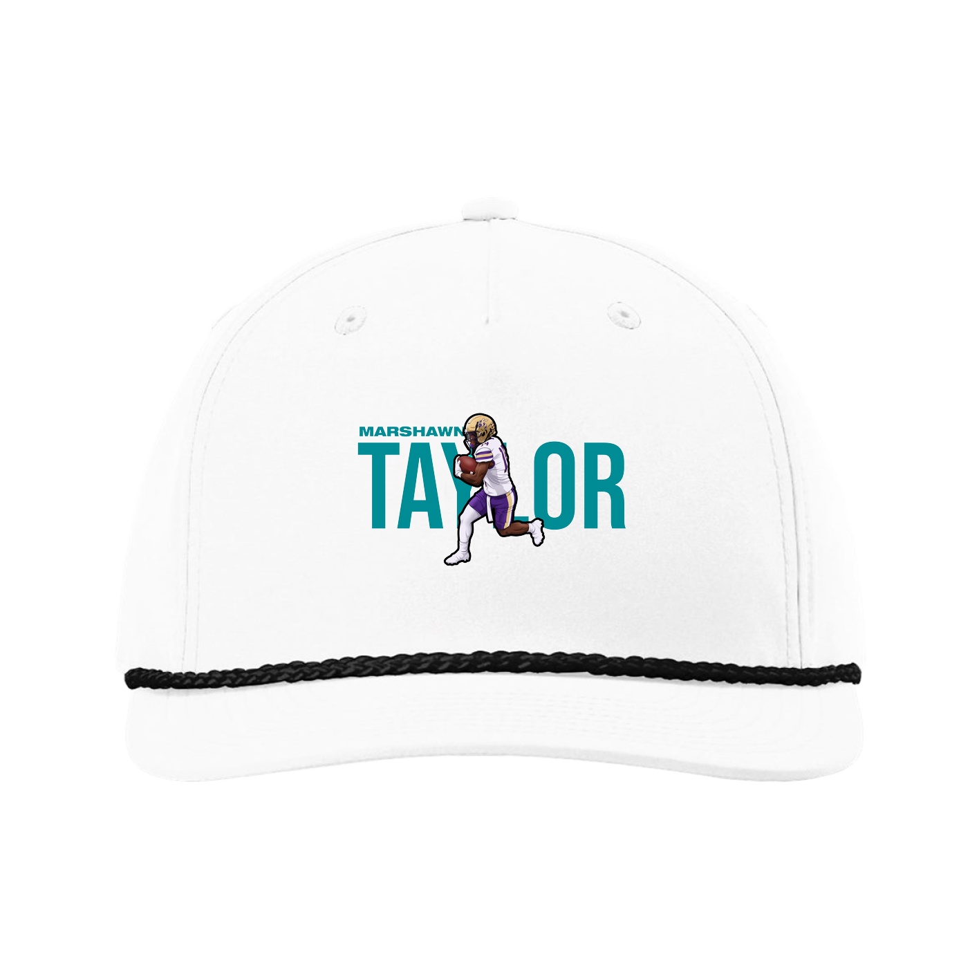 Five-Panel Classic Rope Cap — Player Name in White