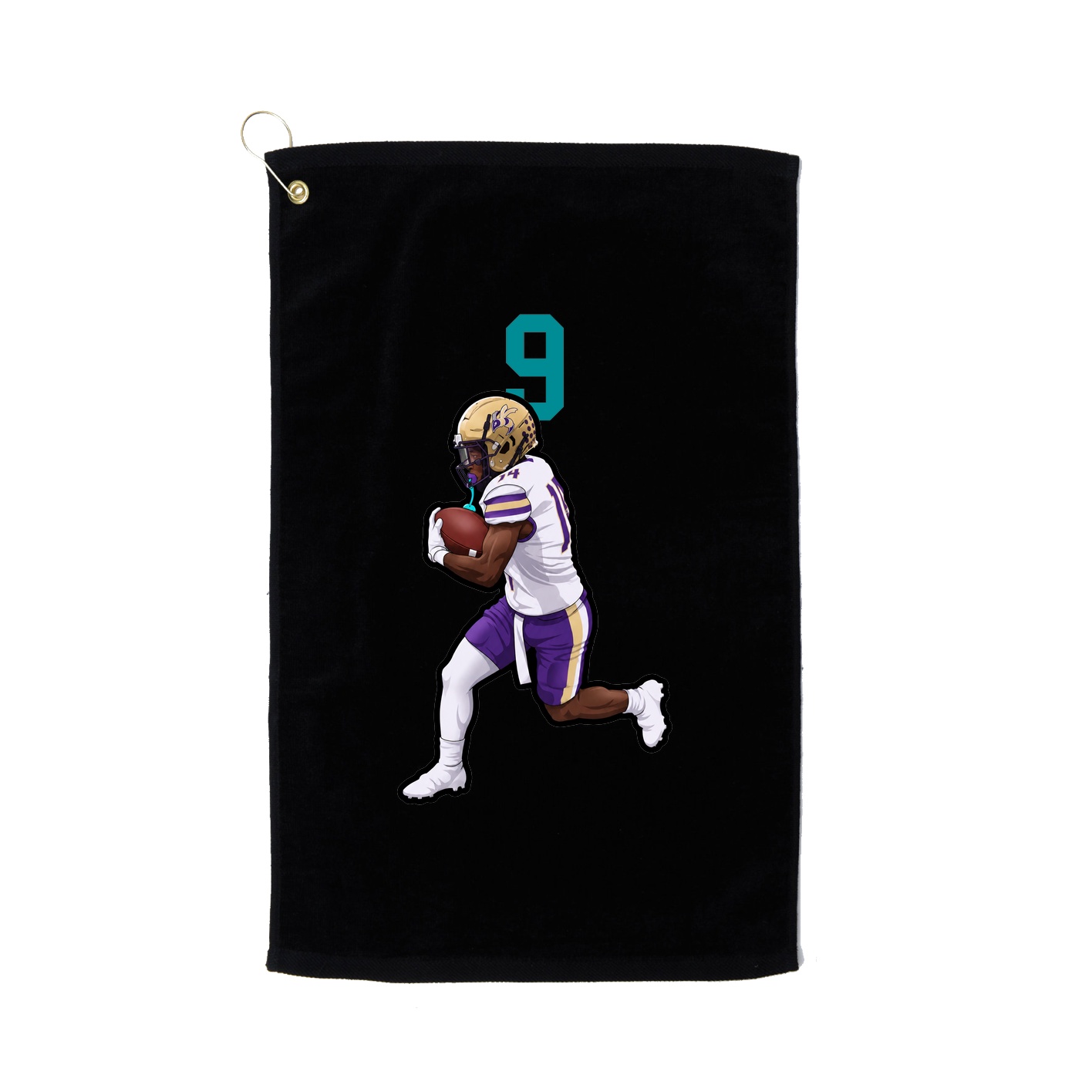 Golf Towel — Number Top in Black