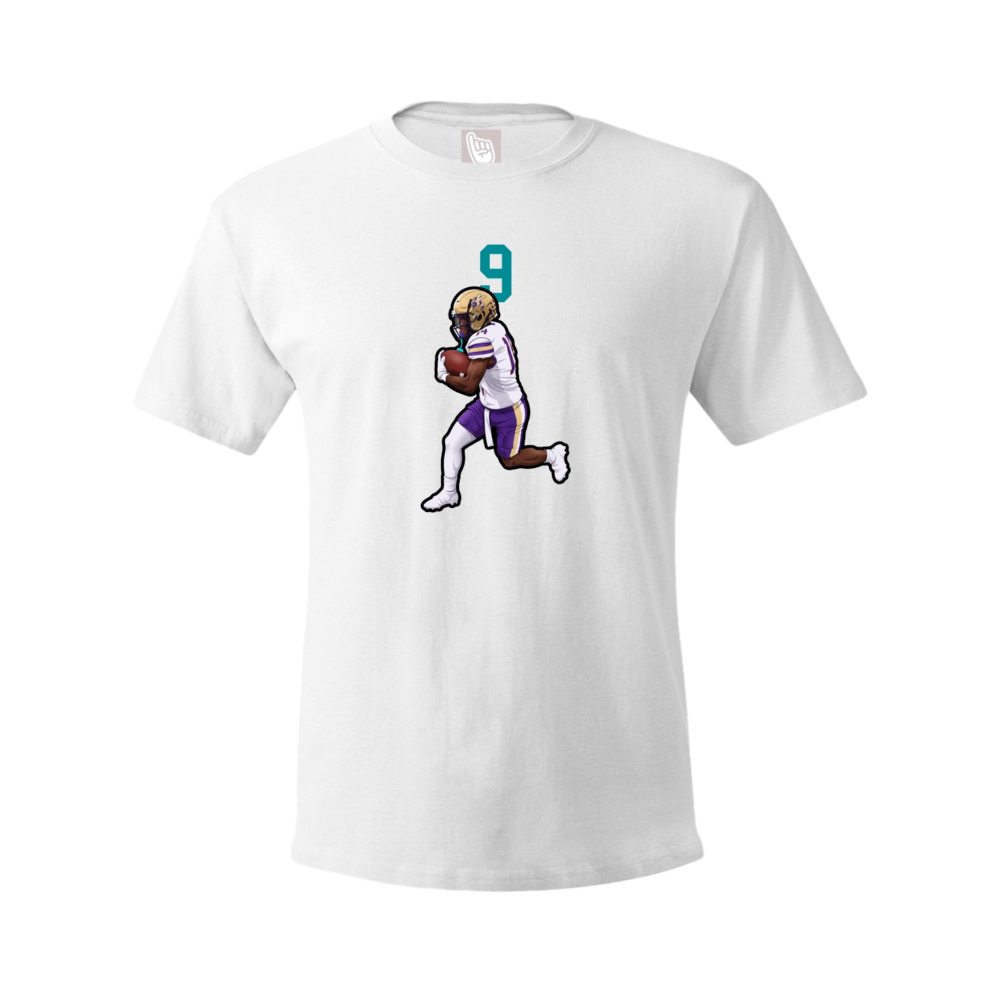 Youth Tee — Number Top in White