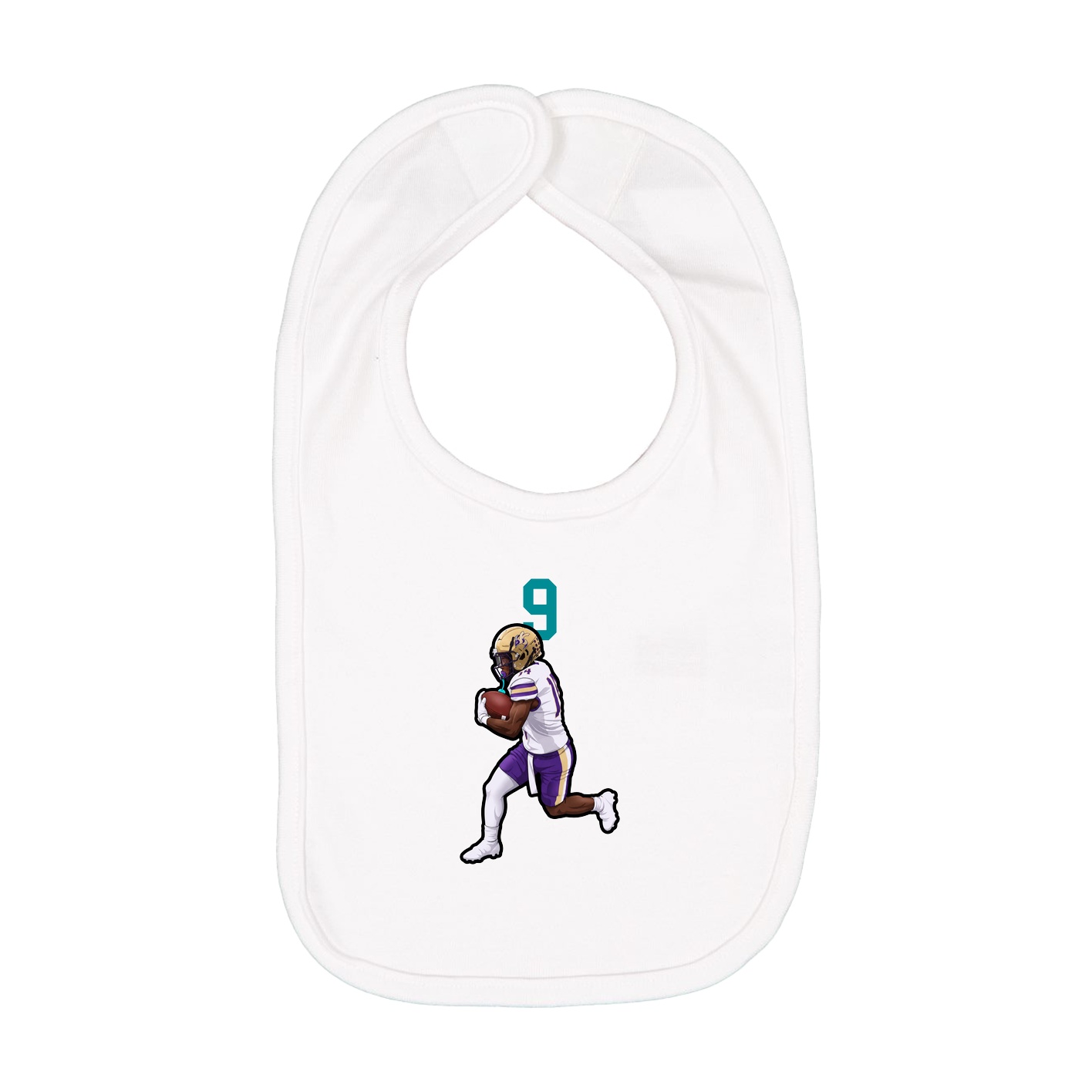 Infant Bib — Number Top in White