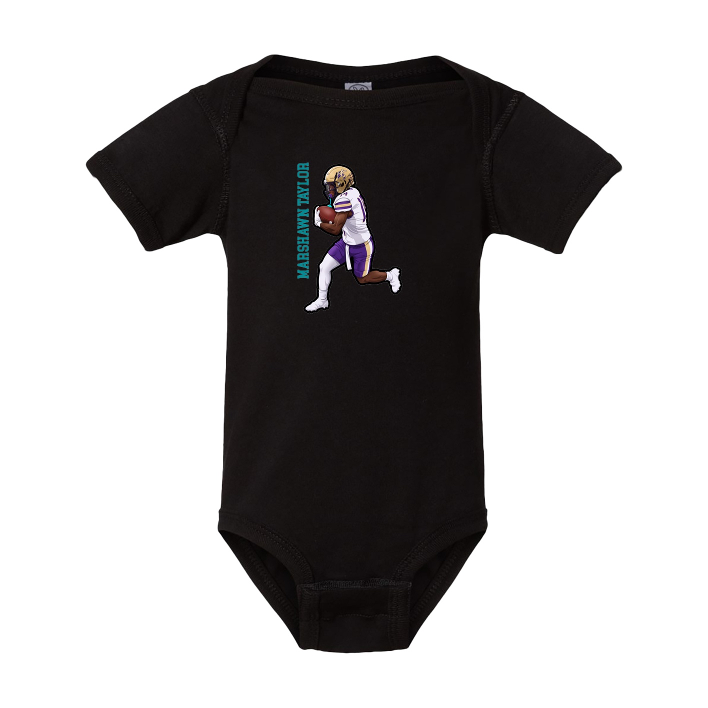 Baby Onesie — Name Vertical in Black