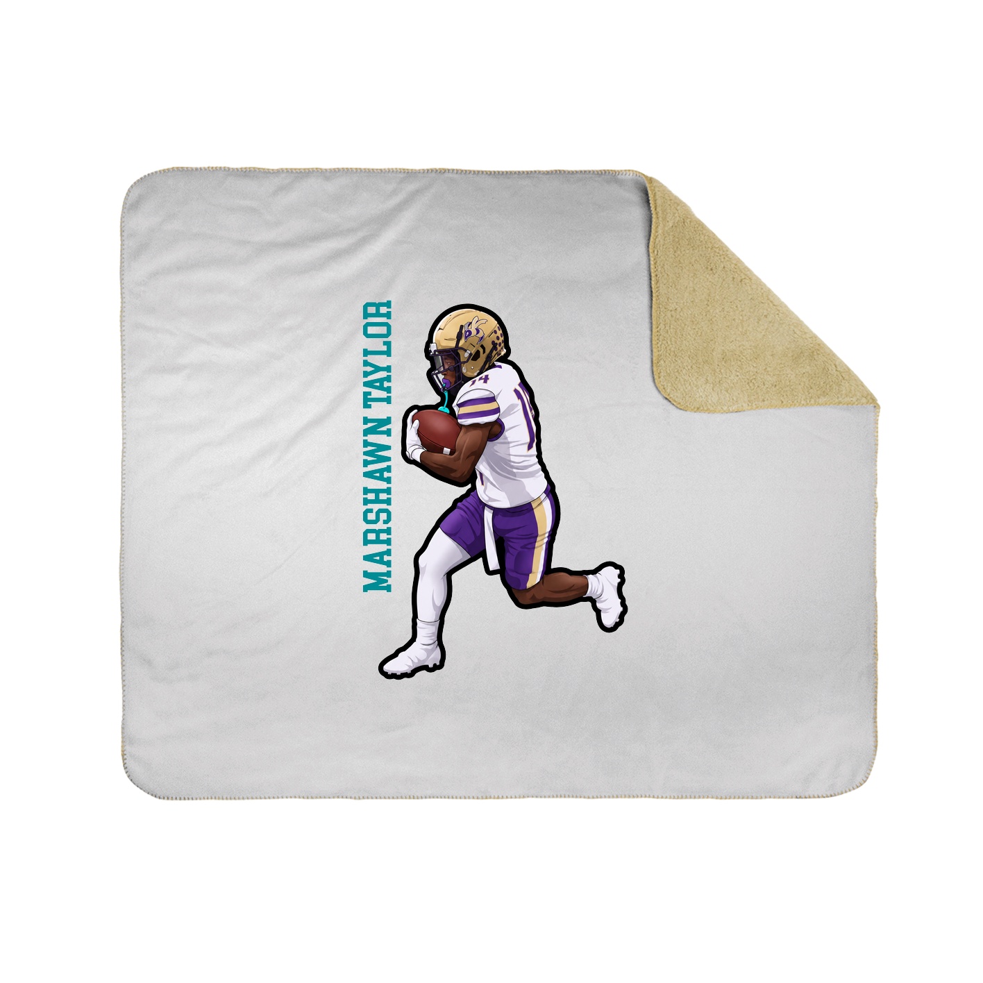Throw Blanket — Name Vertical in White