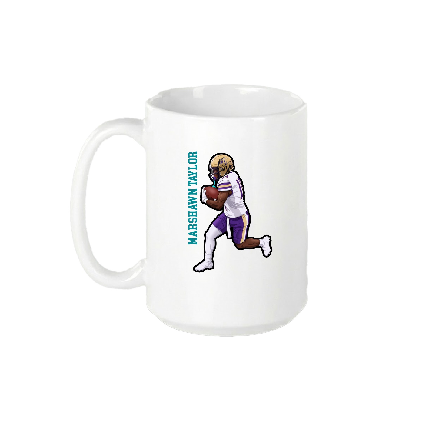 15oz Coffee Mug — Name Vertical in White