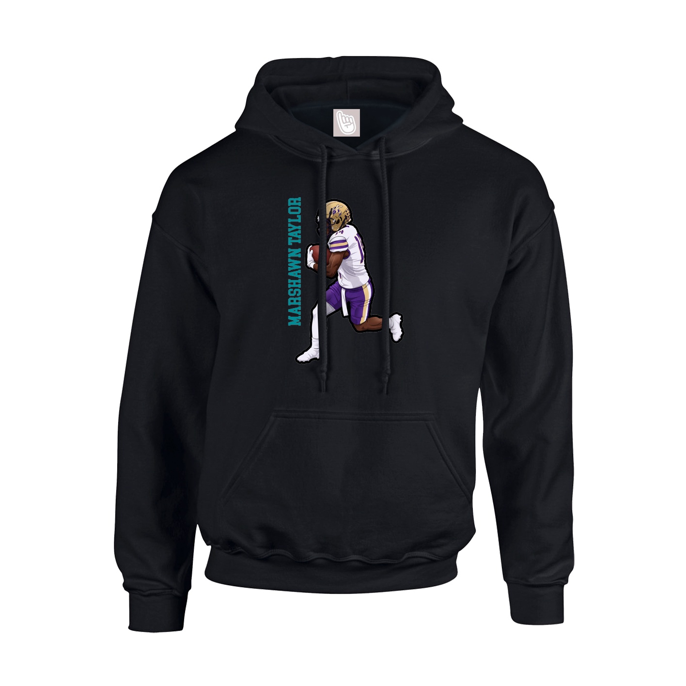 Hoodie — Name Vertical in Black