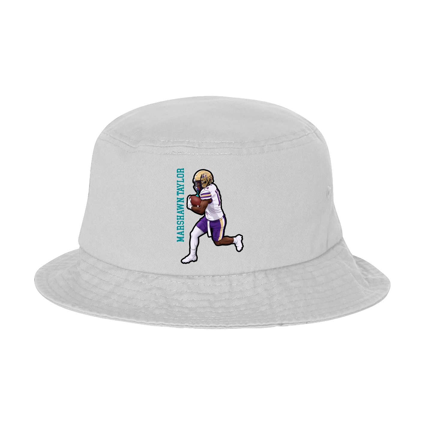 Bucket Cap — Name Vertical in White