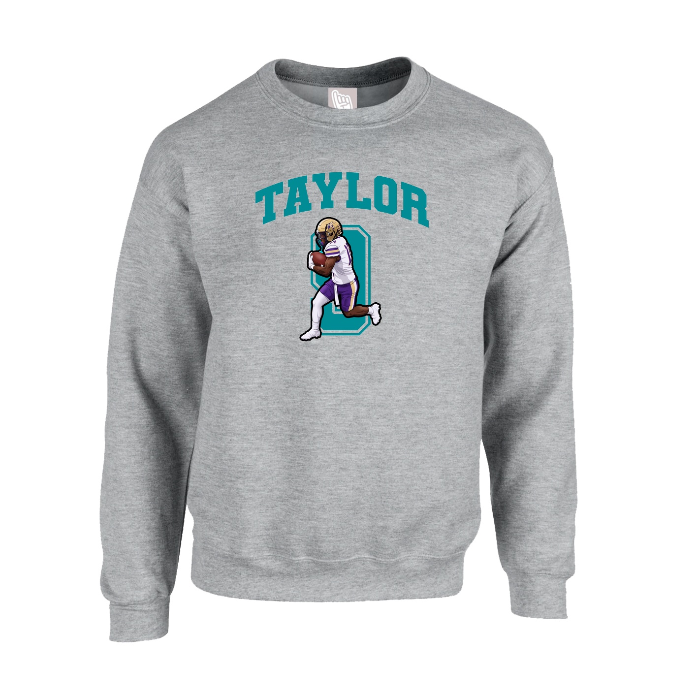 Fleece Crew — Number in Grey