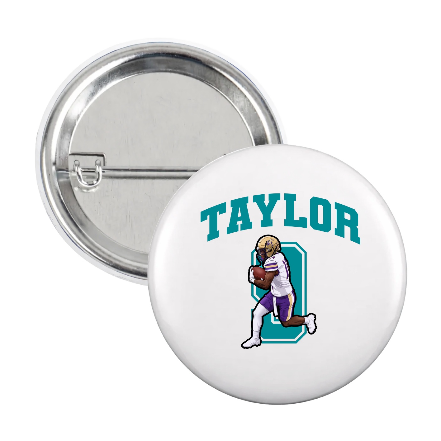 Game Day Button — Number in White