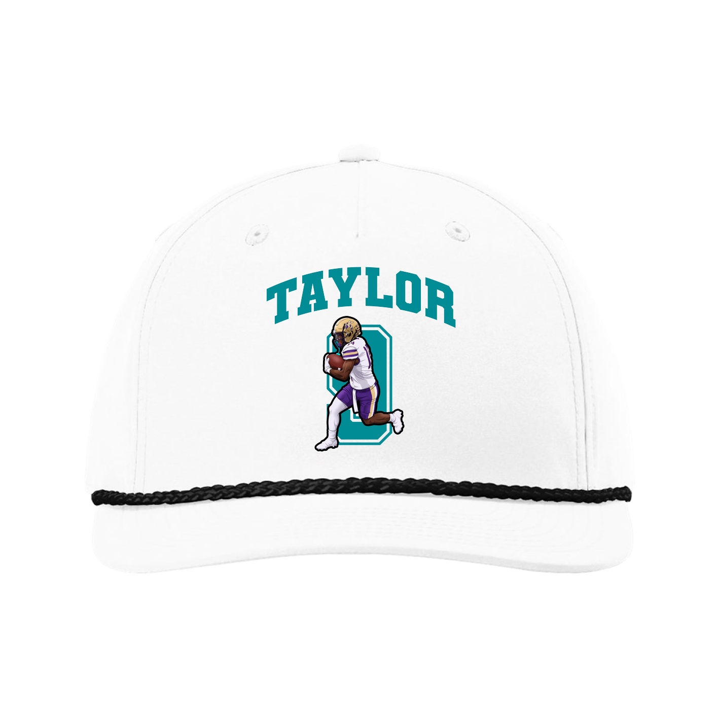 Five-Panel Classic Rope Cap — Number in White