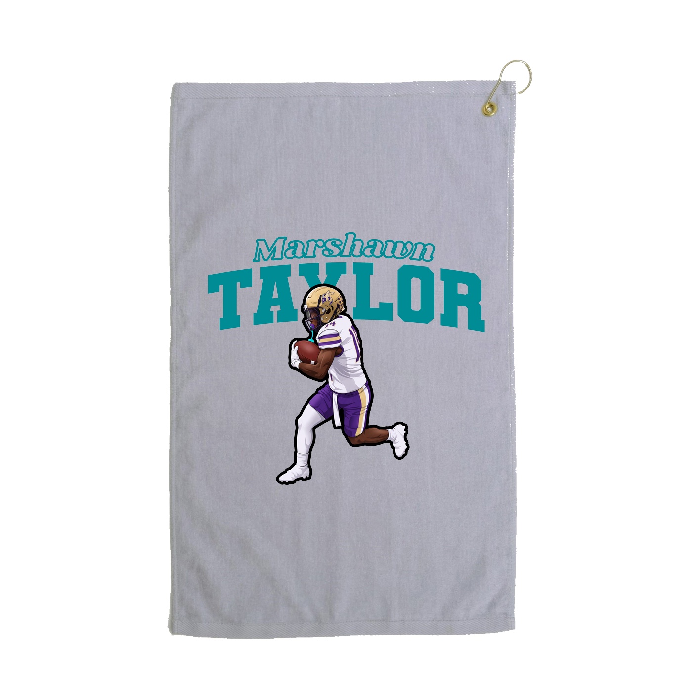 Golf Towel — Name Arch in Grey