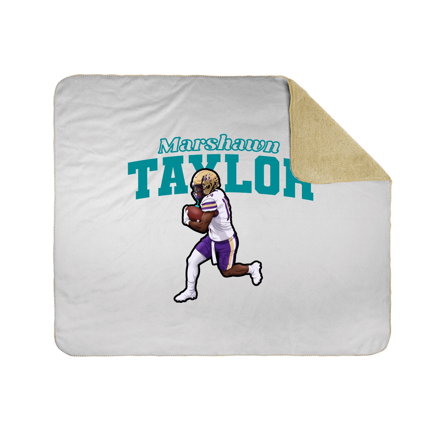 Throw Blanket — Name Arch in White