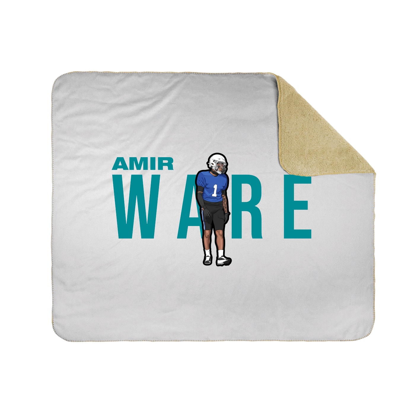 Throw Blanket — Player Name in White