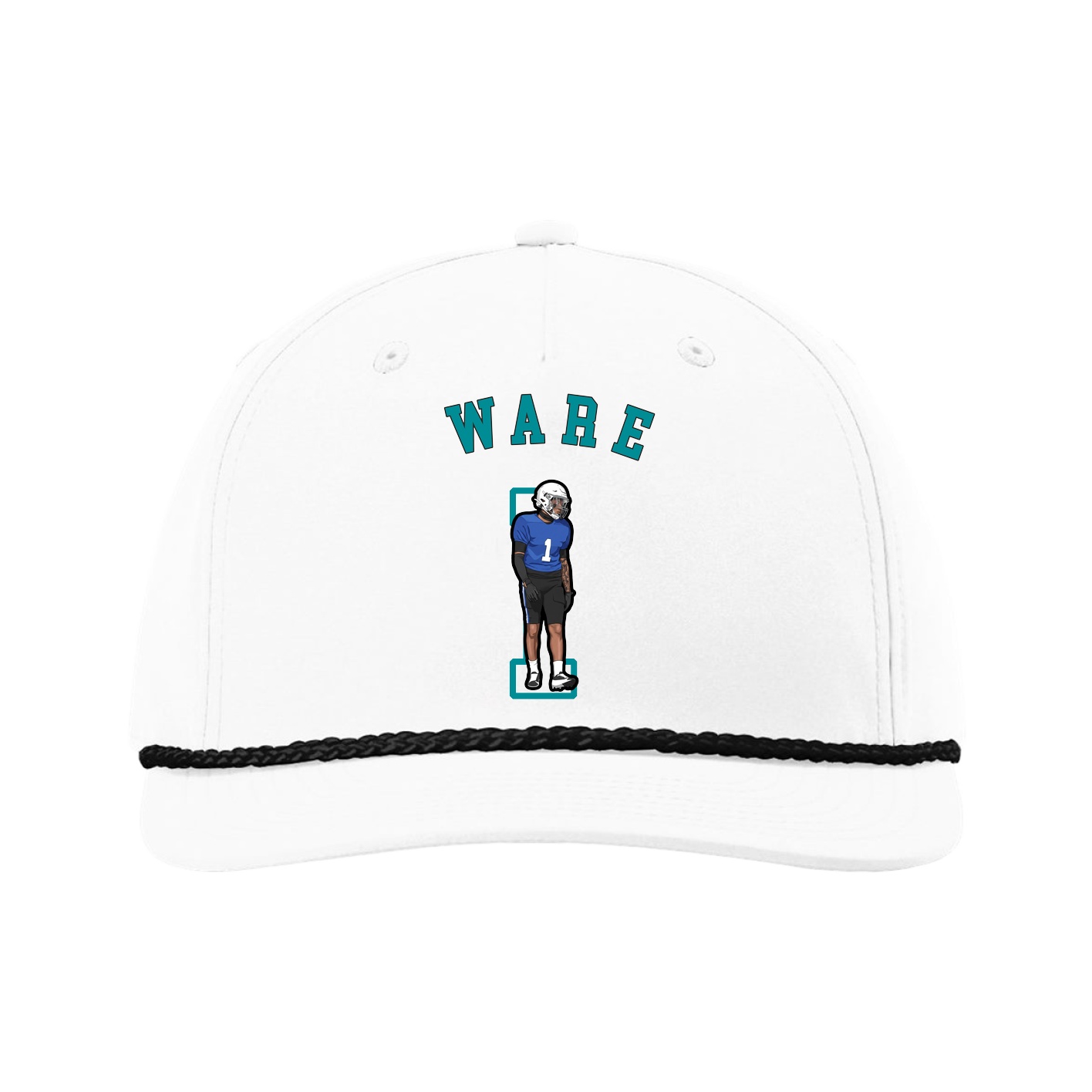 Five-Panel Classic Rope Cap — Shirsey Arch in White