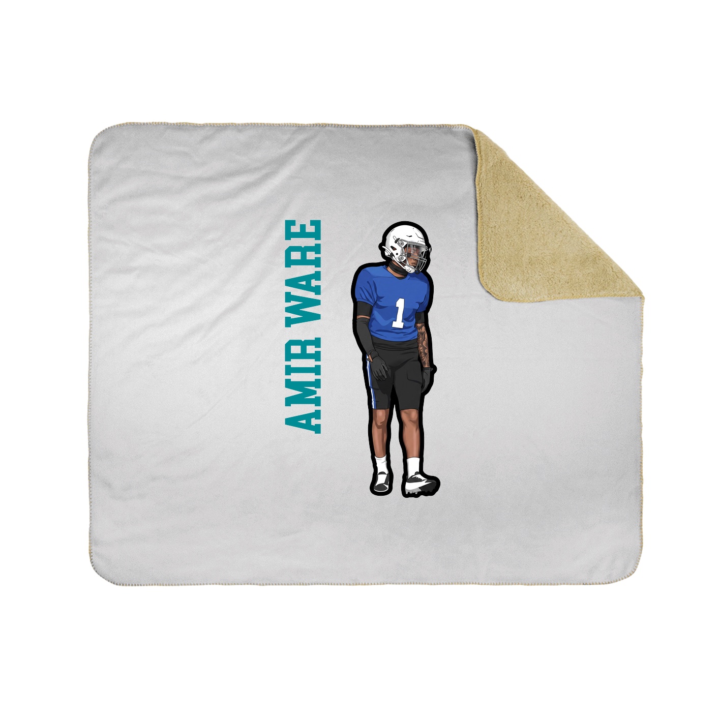 Throw Blanket — Name Vertical in White