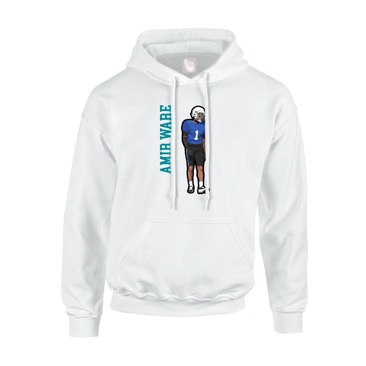 Youth Hoodie — Name Vertical in White