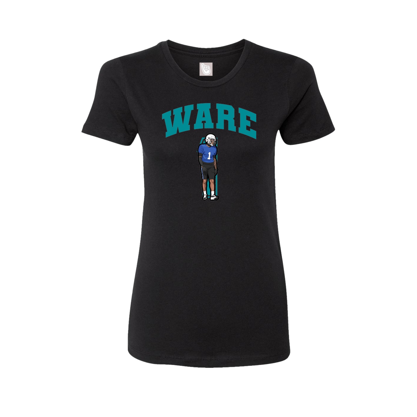 Fitted Women's Tee — Number in Black