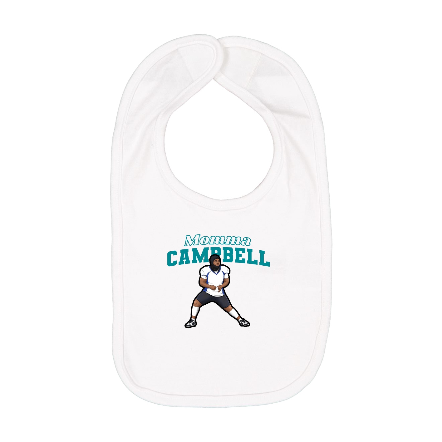 Infant Bib — Mothers Day Block in White