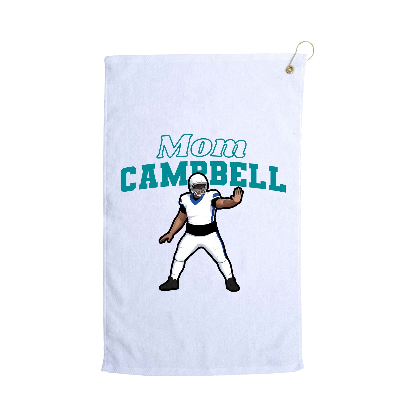 Golf Towel — Mothers Day Block in White
