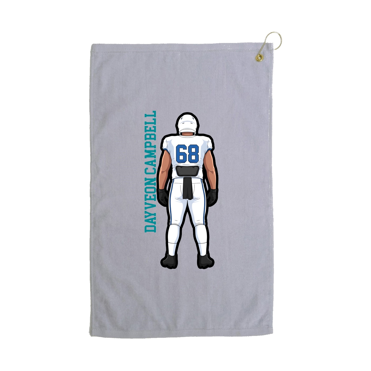 Golf Towel — Name Vertical in Grey