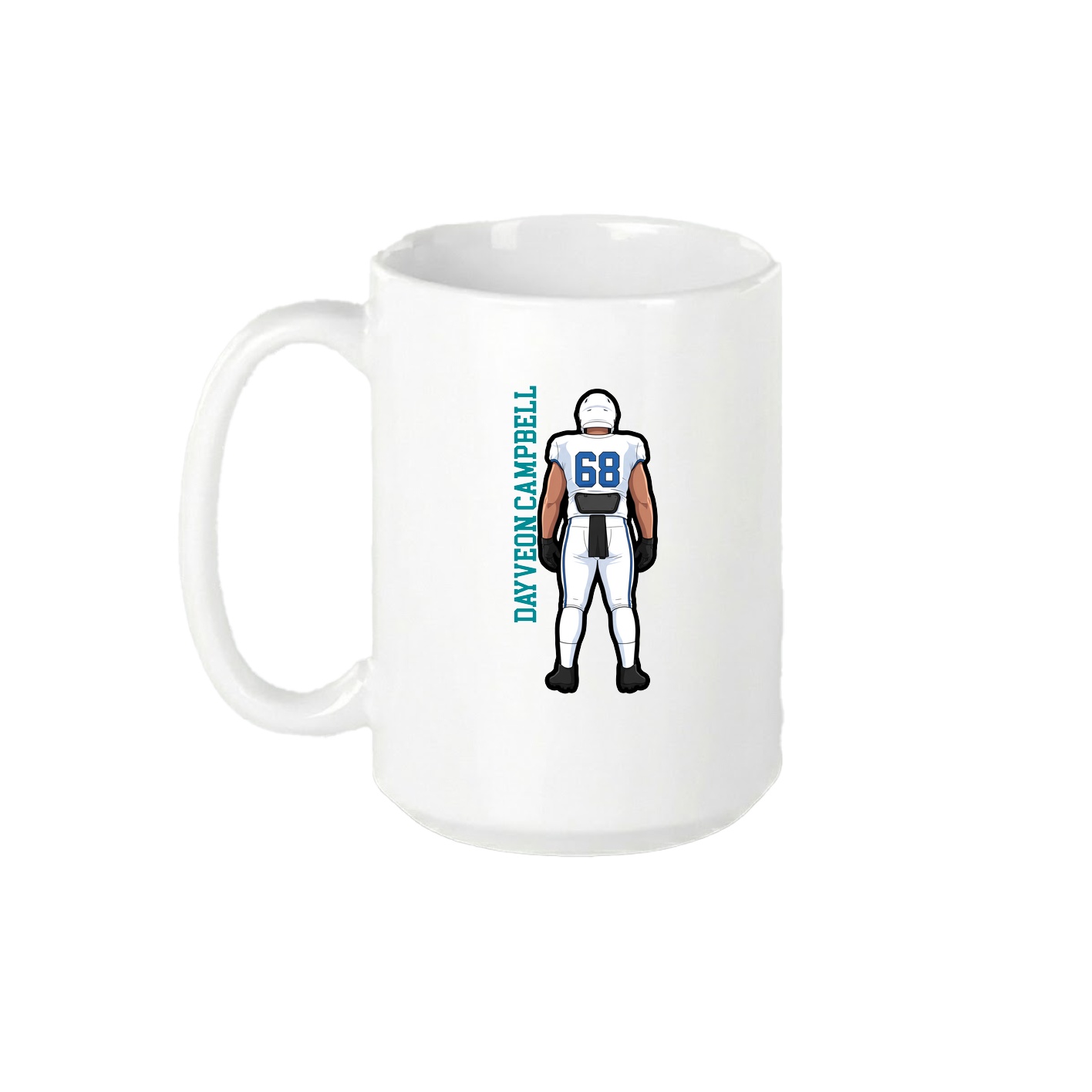 15oz Coffee Mug — Name Vertical in White