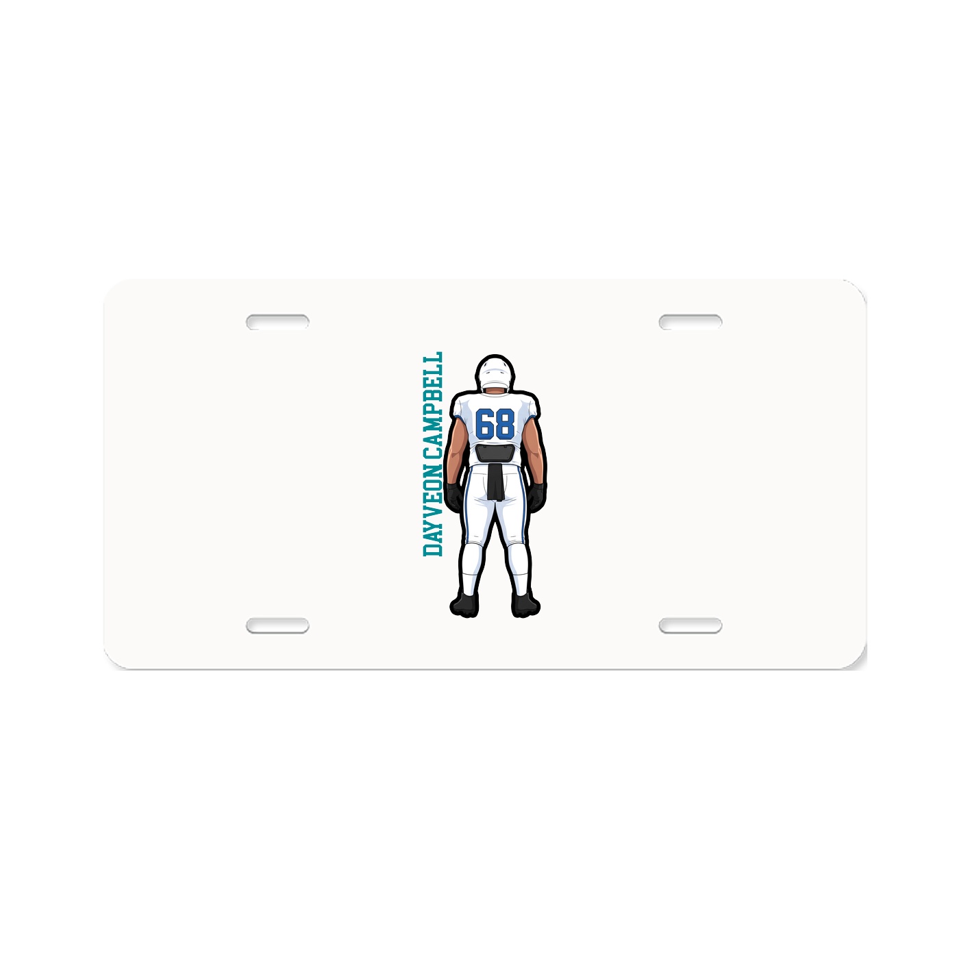 License Plate — Name Vertical in Classic