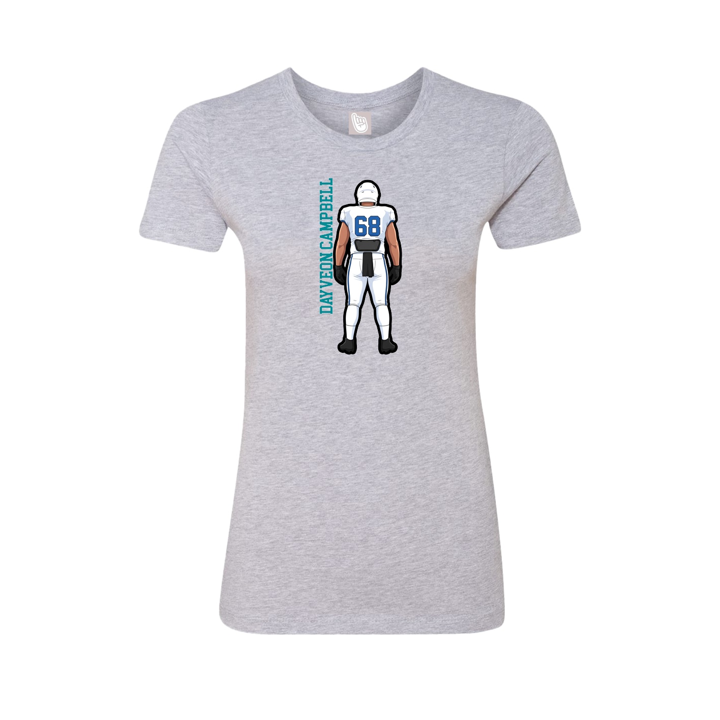 Fitted Women's Tee — Name Vertical in Grey