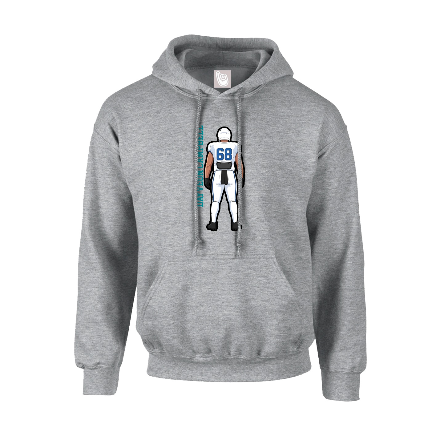 Hoodie — Name Vertical in Grey