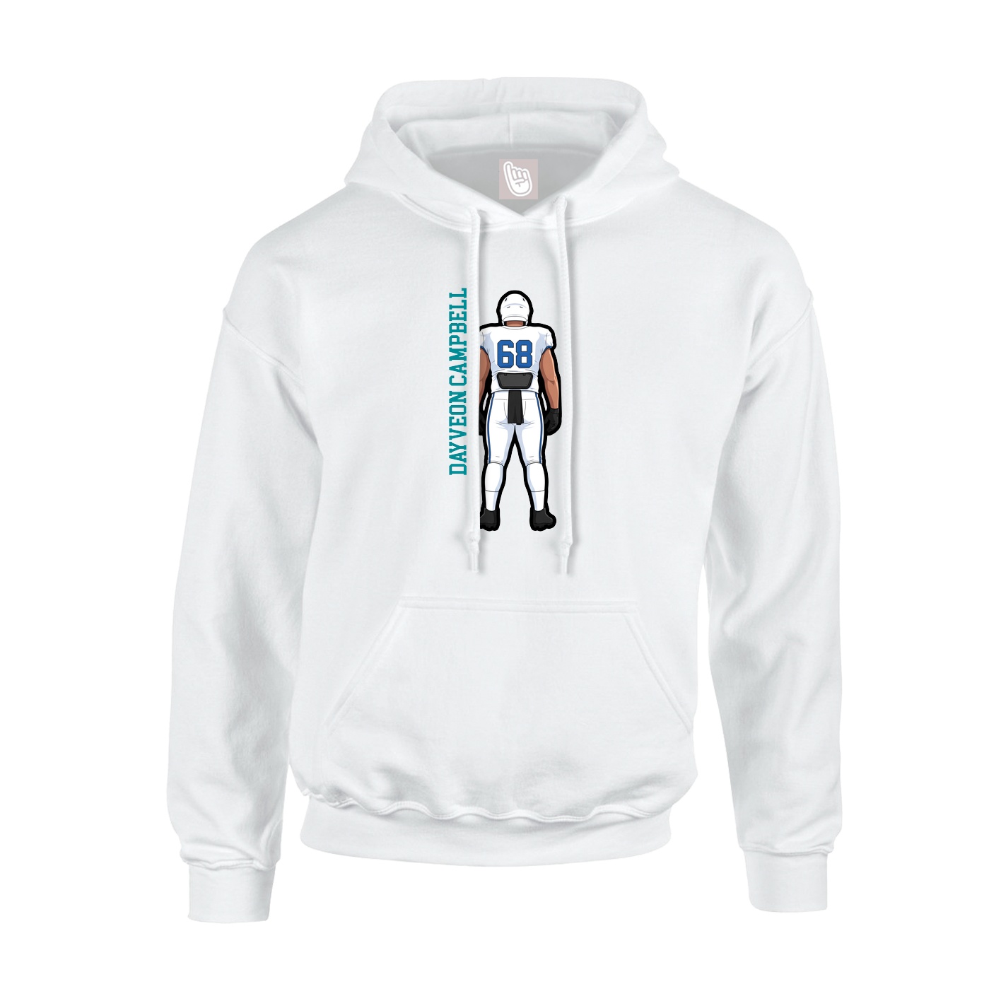 Youth Hoodie — Name Vertical in White