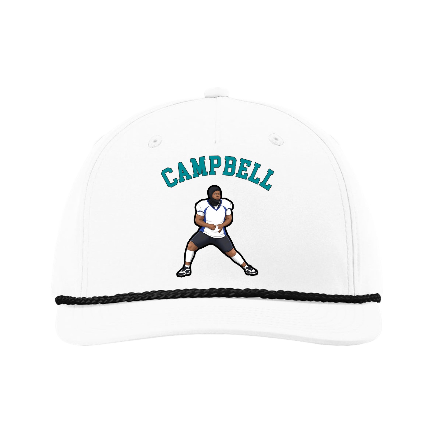 Five-Panel Classic Rope Cap — Shirsey Arch in White