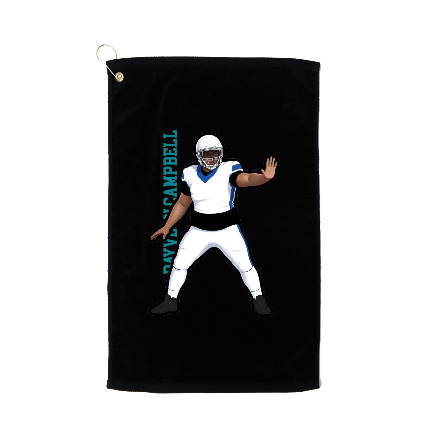 Golf Towel — Name Vertical in Black