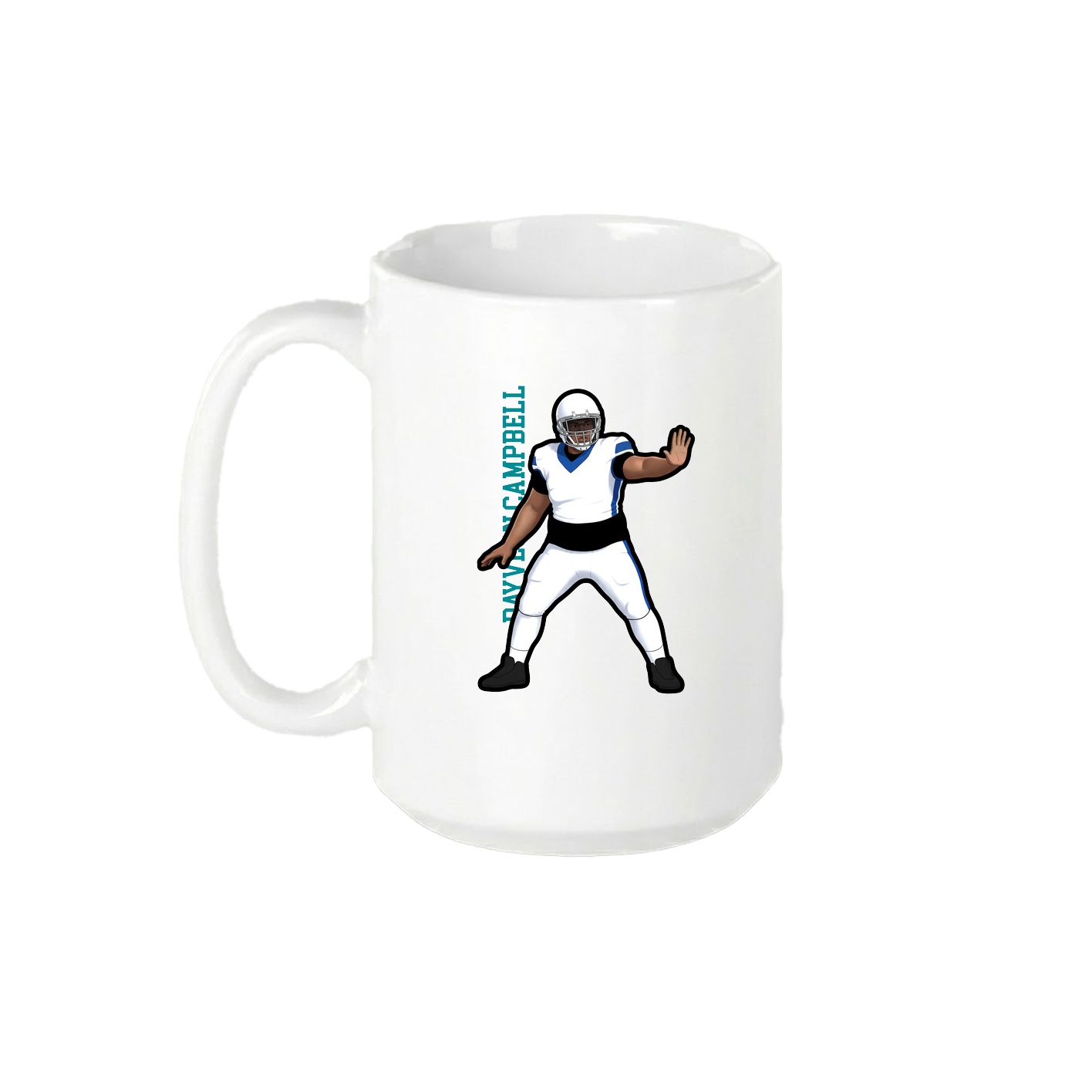 15oz Coffee Mug — Name Vertical in White