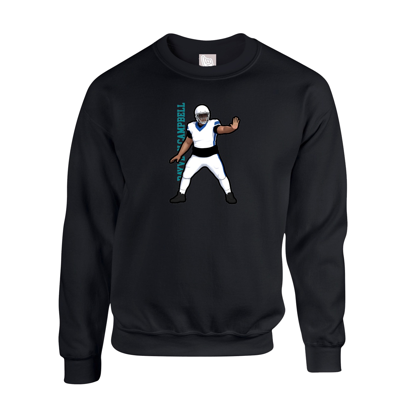 Fleece Crew — Name Vertical in Black