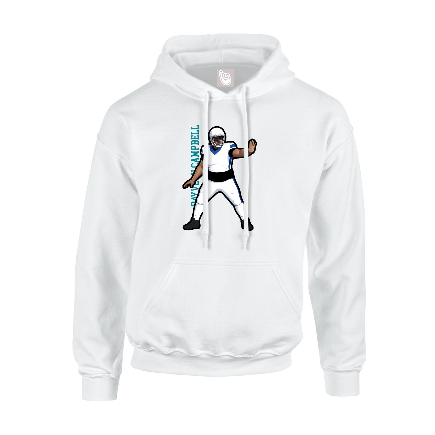 Youth Hoodie — Name Vertical in White