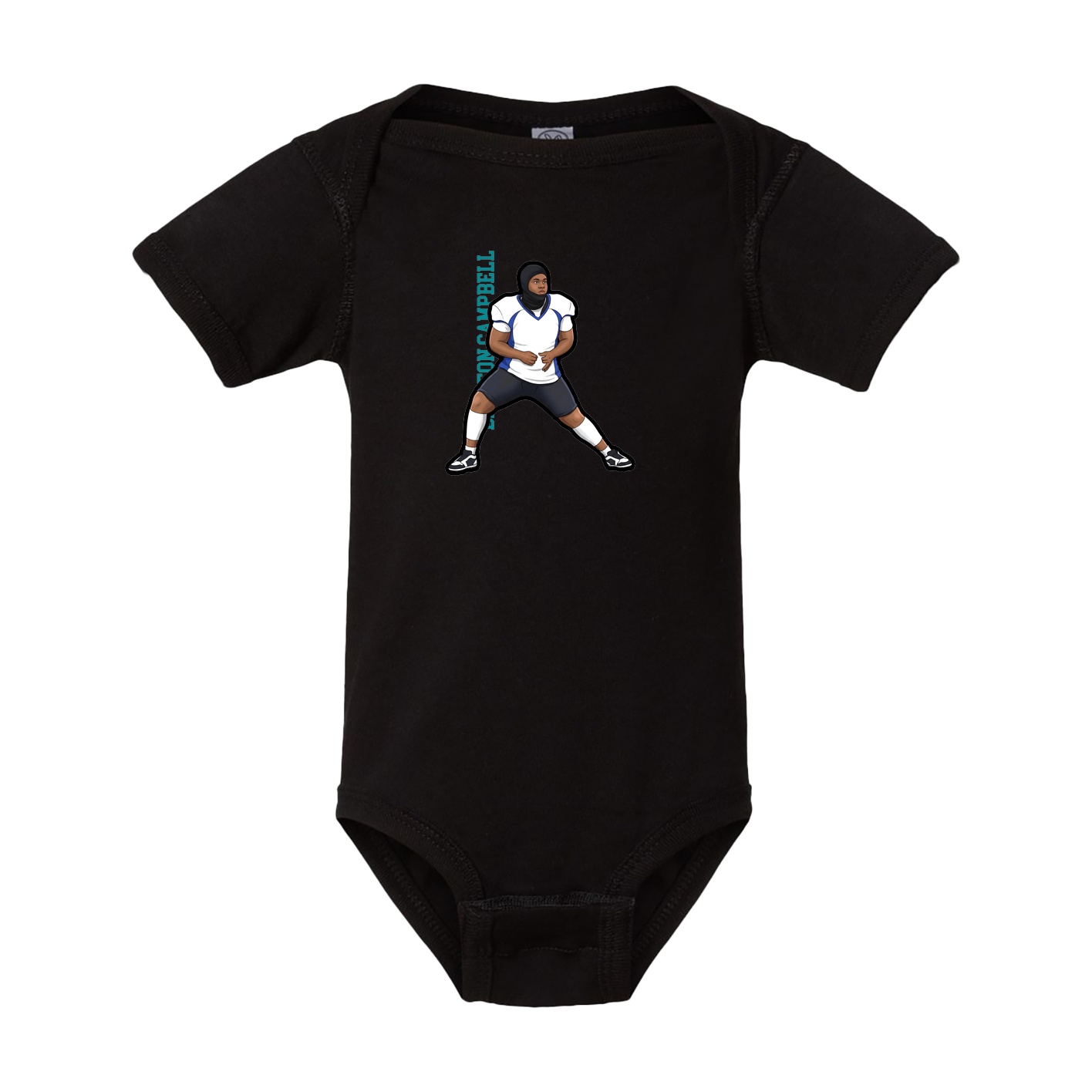 Baby Onesie — Name Vertical in Black