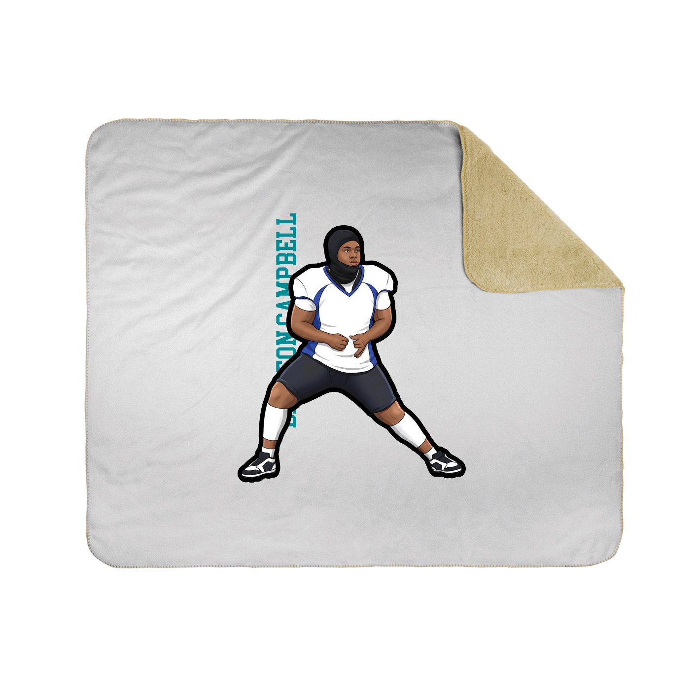 Throw Blanket — Name Vertical in White