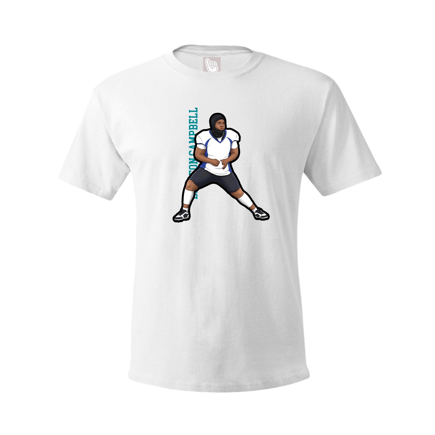 Tee — Name Vertical in White