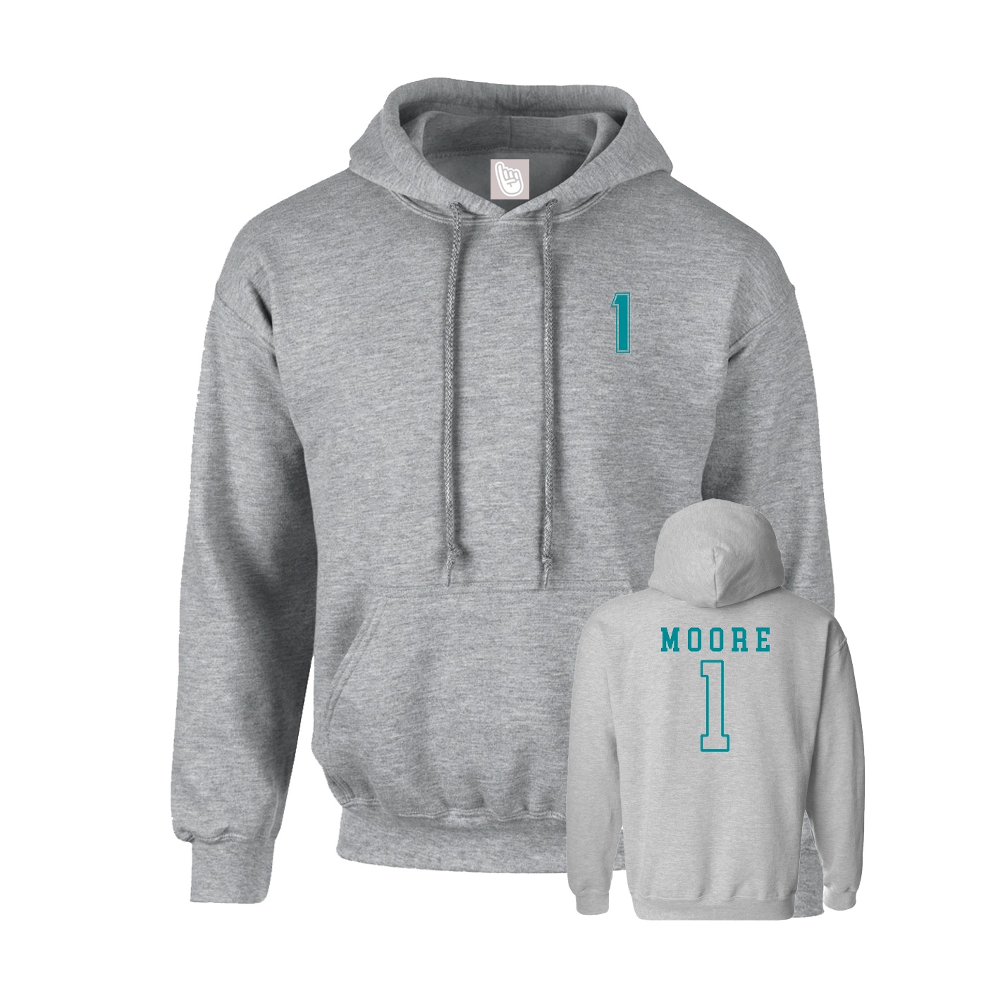 Hoodie — Chest Back in Grey