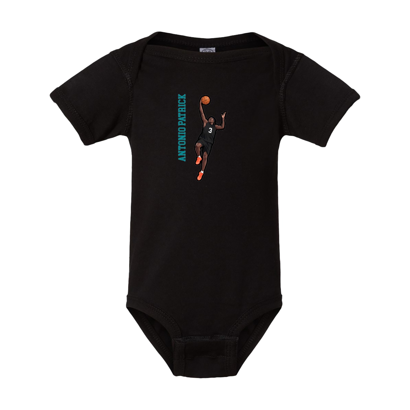 Baby Onesie — Name Vertical in Black