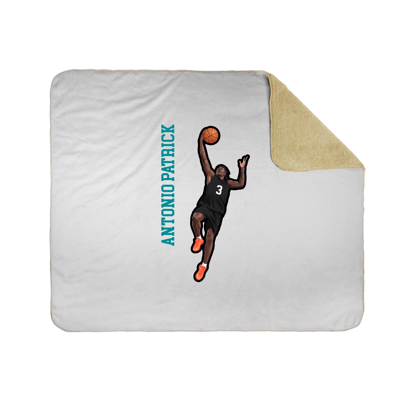 Throw Blanket — Name Vertical in White