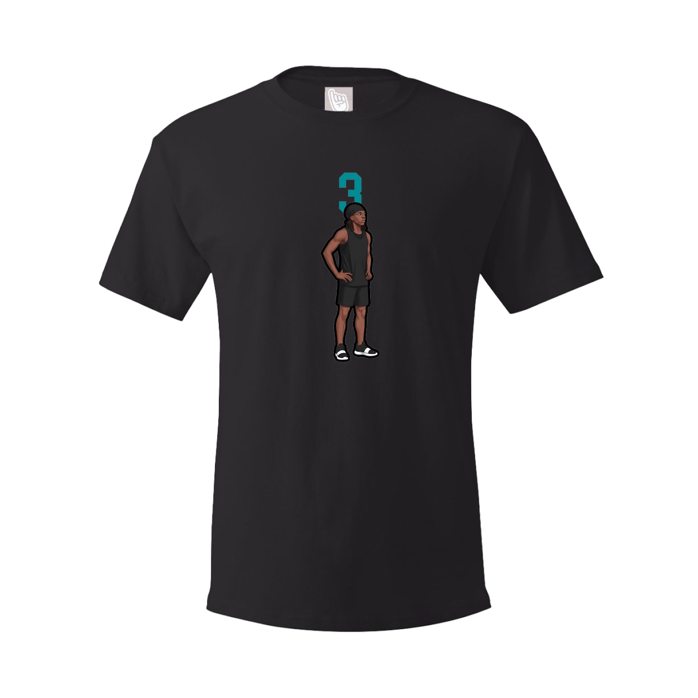 Youth Tee — Number Top in Black