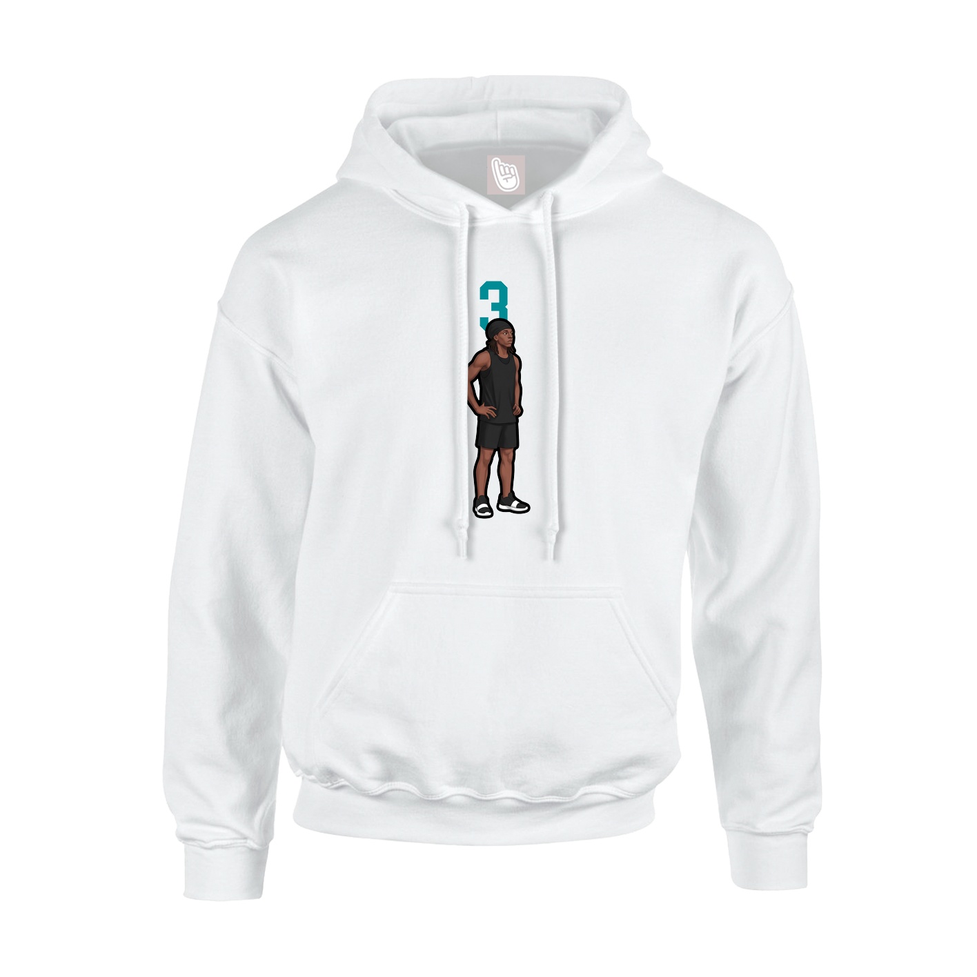 Hoodie — Number Top in White