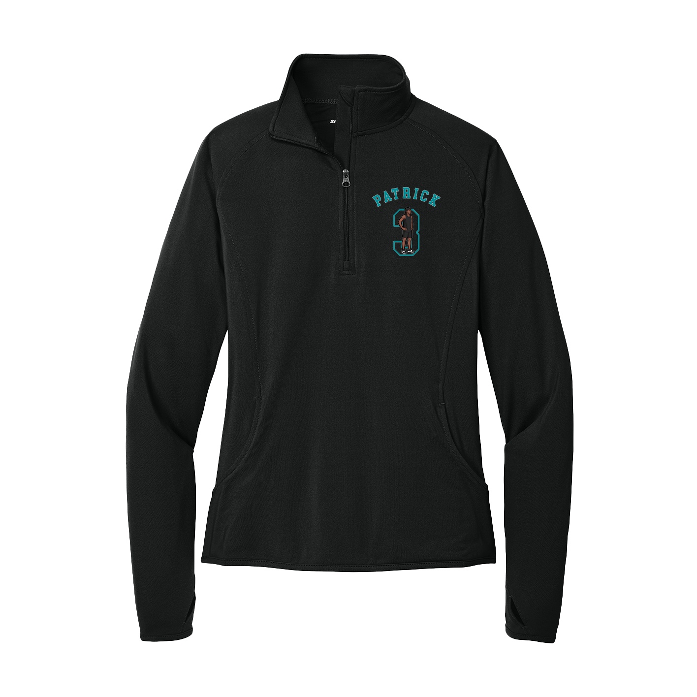 Women's Q-Zip Pullover — Shirsey Arch in Black